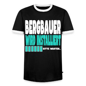 Bergbauer wird installiert - Männer Kontrast-T-Shirt - Schwarz/Weiß - Vorne - AI Model Female 172 light (172cm) & AI Model Male 178 light (178cm)