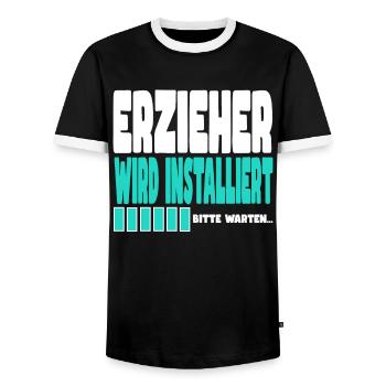 Erzieher wird installiert - Männer Kontrast-T-Shirt - Schwarz/Weiß - Vorne - AI Model Female 172 light (172cm) & AI Model Male 178 light (178cm)