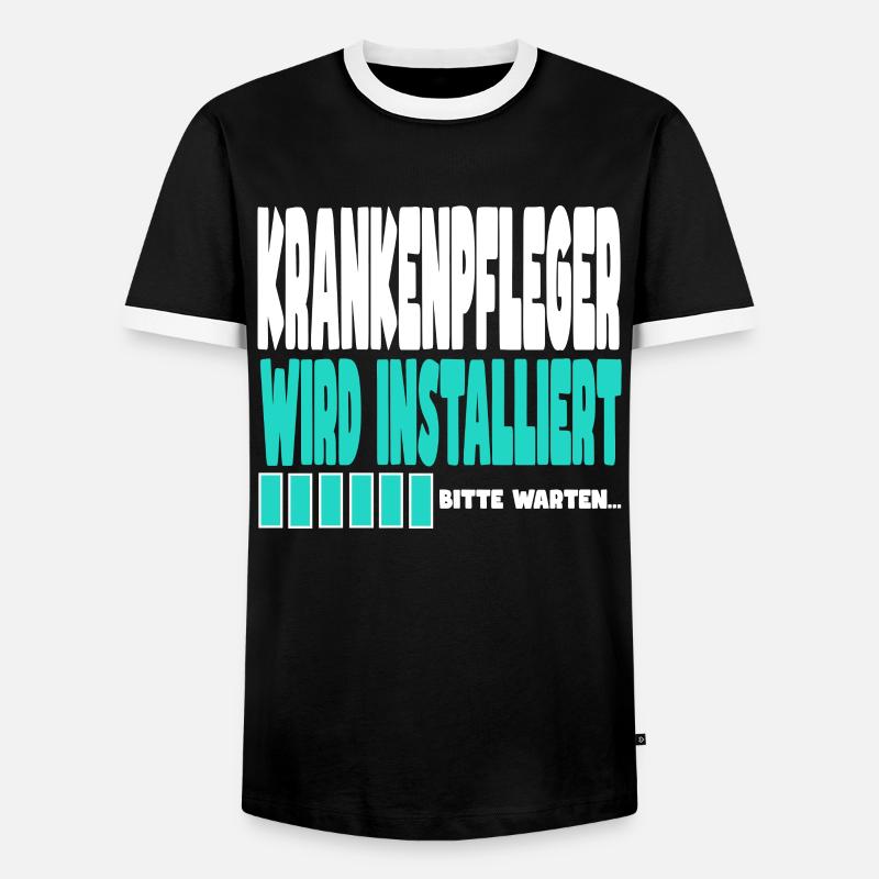 Krankenpfleger wird installiert - Männer Kontrast-T-Shirt - Schwarz/Weiß