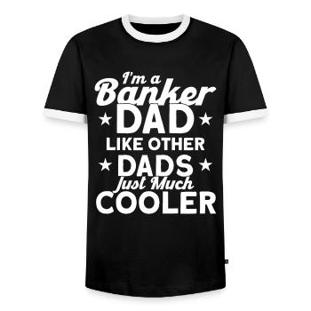 Bänker Bank Geld Banker - Männer Kontrast-T-Shirt - Schwarz/Weiß - Vorne - AI Model Female 172 light (172cm) & AI Model Male 178 light (178cm)