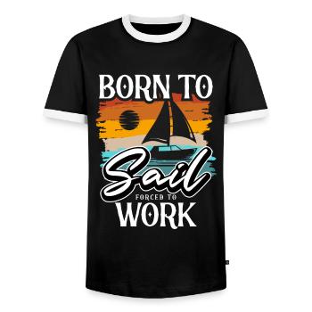 Voilier Marin Voilier Voilier - T-shirt contrasté Homme - noir/blanc - Devant - AI Model Female 172 light (172cm) & AI Model Male 178 light (178cm)