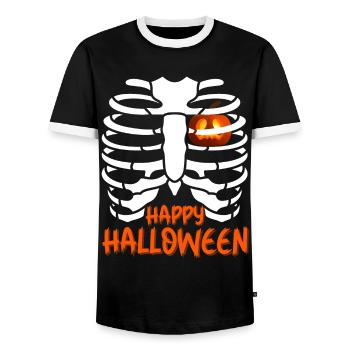 Joyeux halloween - T-shirt contrasté Homme - noir/blanc - Devant - AI Model Female 172 light (172cm) & AI Model Male 178 light (178cm)