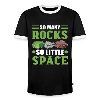 So Many Rocks So Little Space Mineral Collecting - Männer Kontrast-T-Shirt - Schwarz/Weiß - Vorne - AI Model Female 172 light (172cm) & AI Model Male 178 light (178cm)