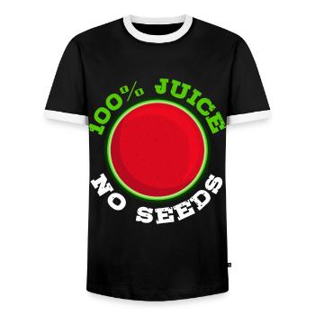 Drôle de vasectomie Stérilisation Pastèque - T-shirt contrasté Homme - noir/blanc - Devant - AI Model Female 172 light (172cm) & AI Model Male 178 light (178cm)