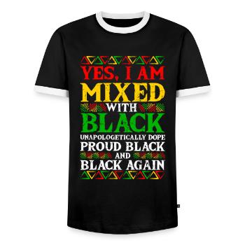 Black History Month Mixed Black Juneteenth - Männer Kontrast-T-Shirt - Schwarz/Weiß - Vorne - AI Model Female 172 light (172cm) & AI Model Male 178 light (178cm)