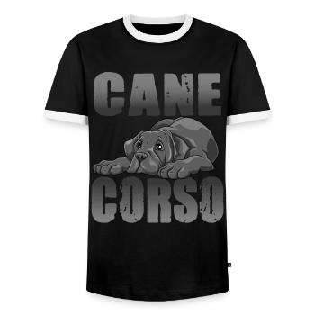 Cane Corso - Männer Kontrast-T-Shirt - Schwarz/Weiß - Vorne - AI Model Female 172 light (172cm) & AI Model Male 178 light (178cm)