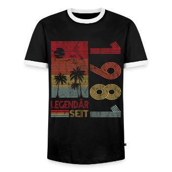Geburtstag Geboren 1981 Mann Legendär seit 1981 - Männer Kontrast-T-Shirt - Schwarz/Weiß - Vorne - AI Model Female 172 light (172cm) & AI Model Male 178 light (178cm)