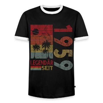 Geburtstag Geboren 1959 Mann Legendär seit 1959 - Männer Kontrast-T-Shirt - Schwarz/Weiß - Vorne - AI Model Female 172 light (172cm) & AI Model Male 178 light (178cm)