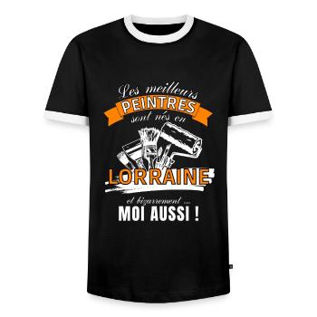 Cadeau Homme Peintre Lorrain Anniversaire Noel - T-shirt contrasté Homme - noir/blanc - Devant - AI Model Female 172 light (172cm) & AI Model Male 178 light (178cm)
