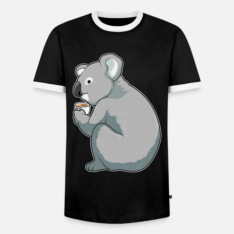 Koala Coffee Mug - Men's Ringer Shirt - black/white