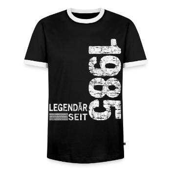 Geburtstag Geboren 1985 Mann Legendär seit 1985 - Männer Kontrast-T-Shirt - Schwarz/Weiß - Vorne - AI Model Female 172 light (172cm) & AI Model Male 178 light (178cm)