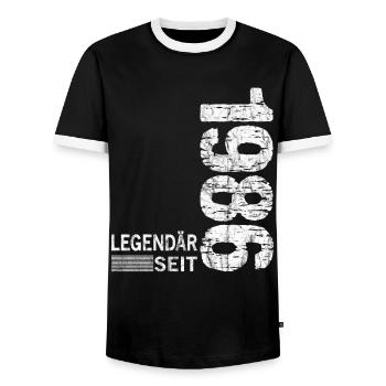 Geburtstag Geboren 1986 Mann Legendär seit 1986 - Männer Kontrast-T-Shirt - Schwarz/Weiß - Vorne - AI Model Female 172 light (172cm) & AI Model Male 178 light (178cm)