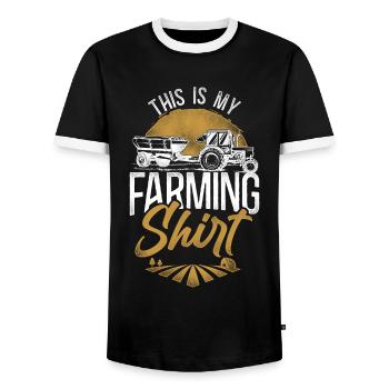 Farming Farmer Tractor Vintage - Männer Kontrast-T-Shirt - Schwarz/Weiß - Vorne - AI Model Female 172 light (172cm) & AI Model Male 178 light (178cm)