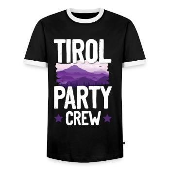 Tirol Party Crew - T-shirt contrasté Homme - noir/blanc - Devant - AI Model Female 172 light (172cm) & AI Model Male 178 light (178cm)