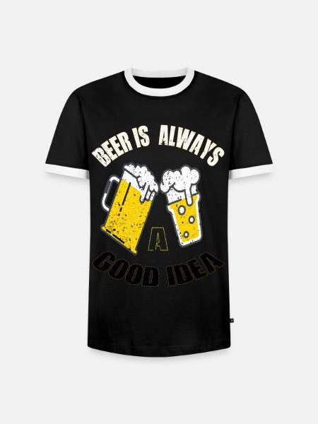 Bier Bierglas Biertrinker Kneipe Pinte - Männer Kontrast-T-Shirt - Schwarz/Weiß