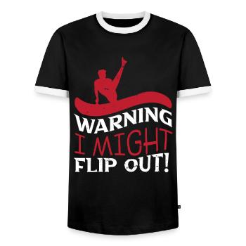 Gymnastik Turnen Barren Trampolin Ringe Turner - Männer Kontrast-T-Shirt - Schwarz/Weiß - Vorne - AI Model Female 172 light (172cm) & AI Model Male 178 light (178cm)