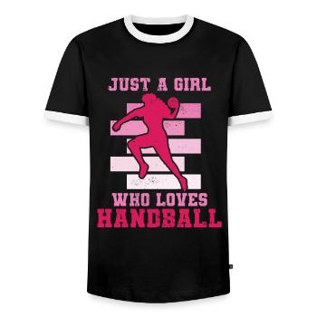 Handball HandballEur Ball Sport - T-shirt contrasté Homme - noir/blanc - Devant - AI Model Female 172 light (172cm) & AI Model Male 178 light (178cm)