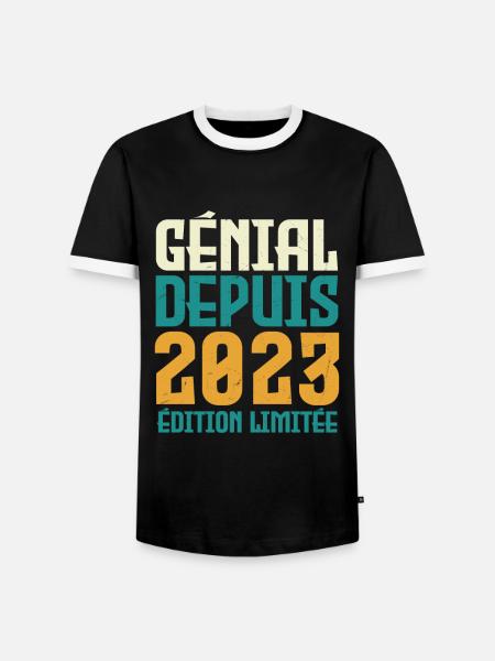 génial depuis 2023 - T-shirt contrasté Homme - noir/blanc