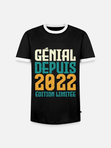 Génial depuis 2022 - T-shirt contrasté Homme - noir/blanc