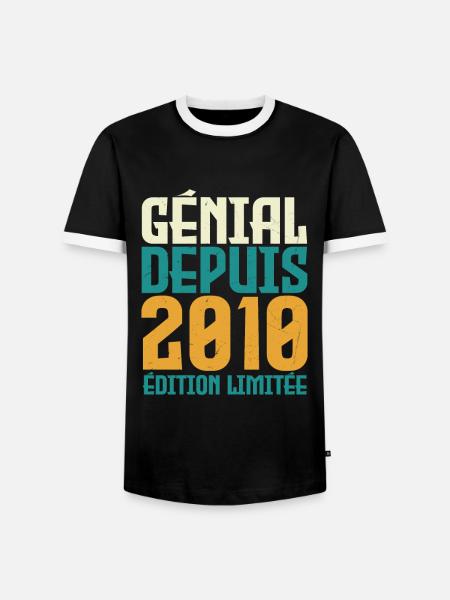 Génial depuis 2010 - T-shirt contrasté Homme - noir/blanc