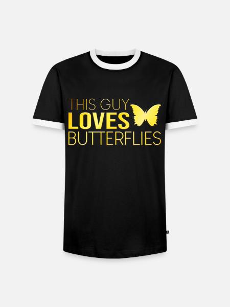 Typ Schmetterling Spruch - Männer Kontrast-T-Shirt - Schwarz/Weiß