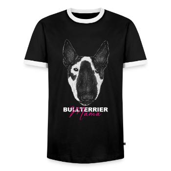 Bully Dogs Dogs Bull Terrier Mom - Men's Ringer Shirt - black/white - Front - AI Model Female 172 light (172cm) & AI Model Male 178 light (178cm)