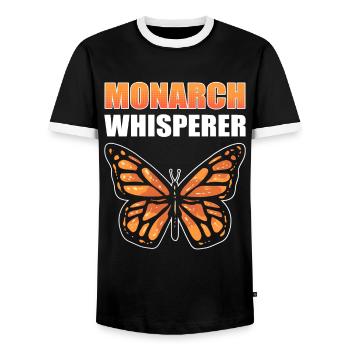 Monarque Chuchoteur Monarque Papillon - T-shirt contrasté Homme - noir/blanc - Devant - AI Model Female 172 light (172cm) & AI Model Male 178 light (178cm)