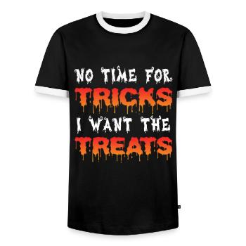 Halloween Halloween Halloween Halloween Halloween - Männer Kontrast-T-Shirt - Schwarz/Weiß - Vorne - AI Model Female 172 light (172cm) & AI Model Male 178 light (178cm)