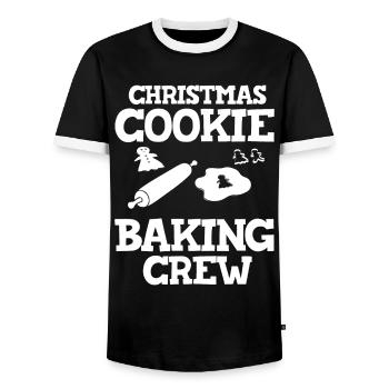 Christmas Baking Cookies Cookies Gingerbread - Men's Ringer Shirt - black/white - Front - AI Model Female 172 light (172cm) & AI Model Male 178 light (178cm)