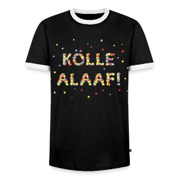 Carnaval de Cologne Carnaval Confettis Kölle Alaaf Jeck - T-shirt contrasté Homme - noir/blanc - Devant - AI Model Female 172 light (172cm) & AI Model Male 178 light (178cm)