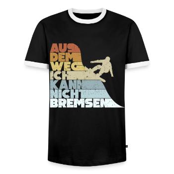 Aus Dem Weg Ich Kann Nicht Bremsen Ski Alpin - Männer Kontrast-T-Shirt - Schwarz/Weiß - Vorne - AI Model Female 172 light (172cm) & AI Model Male 178 light (178cm)