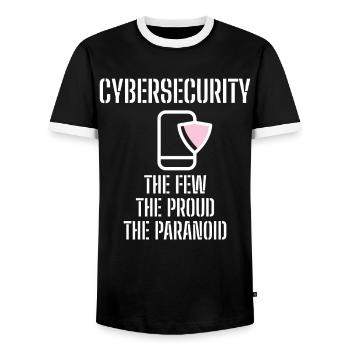 Cybersecurity - IT Security Computer Scientists - Men's Ringer Shirt - black/white - Front - AI Model Female 172 light (172cm) & AI Model Male 178 light (178cm)