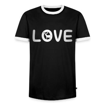 Amour de l’orignal - T-shirt contrasté Homme - noir/blanc - Devant - AI Model Female 172 light (172cm) & AI Model Male 178 light (178cm)