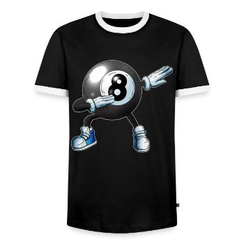 Billard Kugel macht Dabbing Fan Kids Erwachsene - Männer Kontrast-T-Shirt - Schwarz/Weiß - Vorne - AI Model Female 172 light (172cm) & AI Model Male 178 light (178cm)