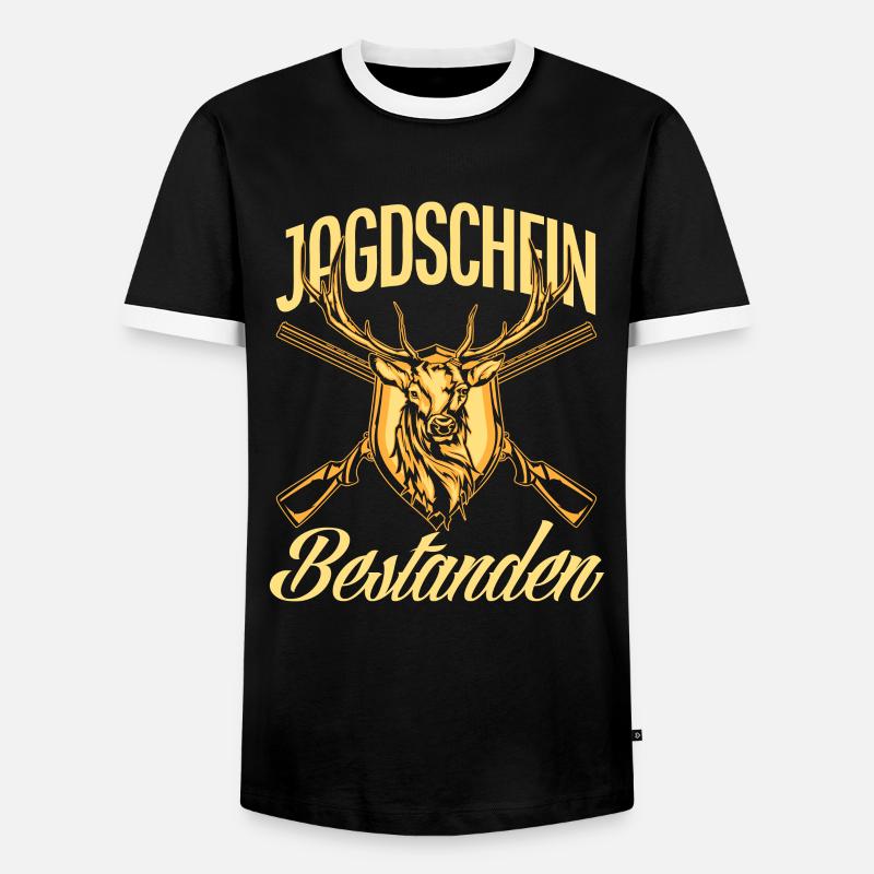 Jäger Jagdschein Bestanden Geschenk - Männer Kontrast-T-Shirt - Schwarz/Weiß
