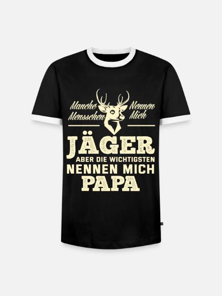 Jäger Papa - Männer Kontrast-T-Shirt - Schwarz/Weiß