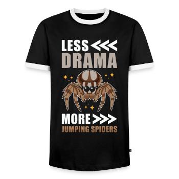Jumping Spider Saying - Men's Ringer Shirt - black/white - Front - AI Model Female 172 light (172cm) & AI Model Male 178 light (178cm)