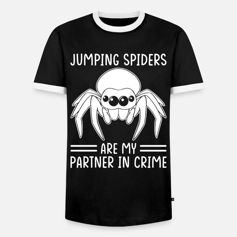 Jumping Spider Saying - Men's Ringer Shirt - black/white