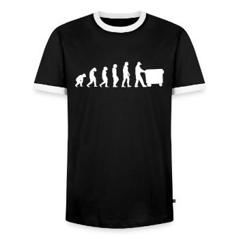 Spécialiste du recyclage et de la gestion des déchets - T-shirt contrasté Homme - noir/blanc - Devant - AI Model Female 172 light (172cm) & AI Model Male 178 light (178cm)