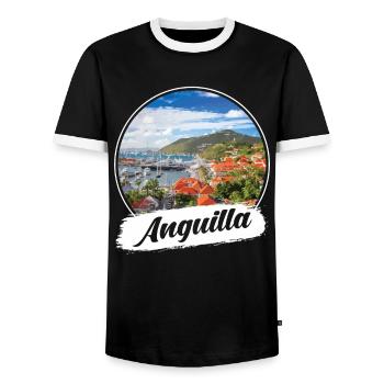Anguilla Souvenir - Männer Kontrast-T-Shirt - Schwarz/Weiß - Vorne - AI Model Female 172 light (172cm) & AI Model Male 178 light (178cm)
