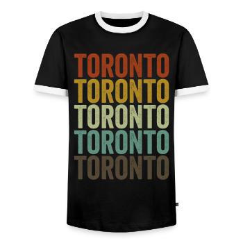 Toronto Kanada Retro Vintage - Männer Kontrast-T-Shirt - Schwarz/Weiß - Vorne - AI Model Female 172 light (172cm) & AI Model Male 178 light (178cm)