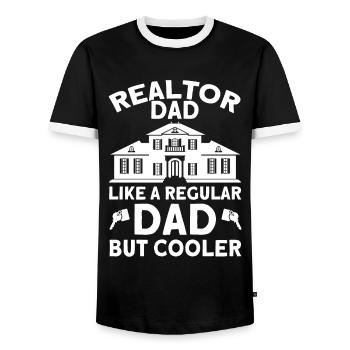 Real Estate Agent Broker Profession Real Estate - Men's Ringer Shirt - black/white - Front - AI Model Female 172 light (172cm) & AI Model Male 178 light (178cm)
