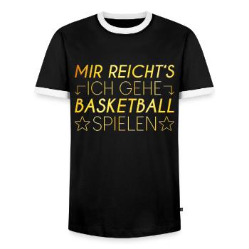 Basketball Spruch - Männer Kontrast-T-Shirt - Schwarz/Weiß - Vorne - AI Model Female 172 light (172cm) & AI Model Male 178 light (178cm)