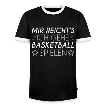 Basketball Spruch - Männer Kontrast-T-Shirt - Schwarz/Weiß - Vorne - AI Model Female 172 light (172cm) & AI Model Male 178 light (178cm)