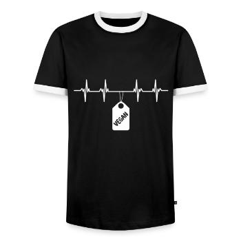Végétalien Végétalien Végétarien Végétarien Plante Végétarienne - T-shirt contrasté Homme - noir/blanc - Devant - AI Model Female 172 light (172cm) & AI Model Male 178 light (178cm)