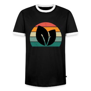 Végétalien Végétalien Végétarien Végétarien Plante Végétarienne - T-shirt contrasté Homme - noir/blanc - Devant - AI Model Female 172 light (172cm) & AI Model Male 178 light (178cm)