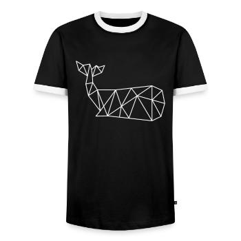 Wale Walfisch Säugetiere Meeressäugetiere Wal - Männer Kontrast-T-Shirt - Schwarz/Weiß - Vorne - AI Model Female 172 light (172cm) & AI Model Male 178 light (178cm)