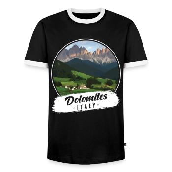 Dolomites Italie Souvenir - T-shirt contrasté Homme - noir/blanc - Devant - AI Model Female 172 light (172cm) & AI Model Male 178 light (178cm)