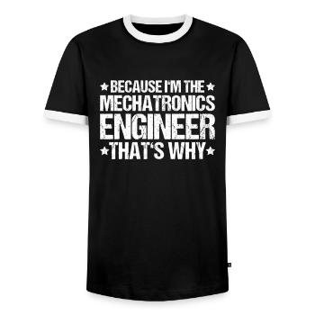 Mechatroniker Mechatronik Ingénieur mécatronique - T-shirt contrasté Homme - noir/blanc - Devant - AI Model Female 172 light (172cm) & AI Model Male 178 light (178cm)