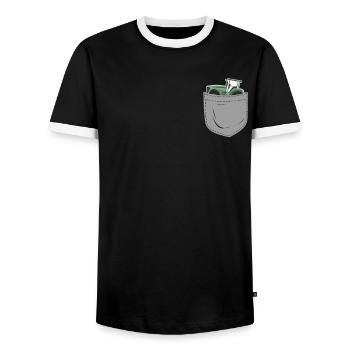 Tracteur de poche agricole agricole - T-shirt contrasté Homme - noir/blanc - Devant - AI Model Female 172 light (172cm) & AI Model Male 178 light (178cm)